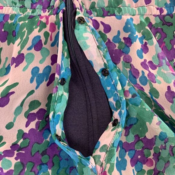 Vtg 60s Ruffle Maxi Dress M 6 8 Purple Floral Long Sleeve Modest Fairy Retro - Picture 11 of 11